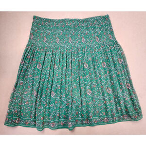 Max Studio Skirt L Green Floral Chiffon Stretch